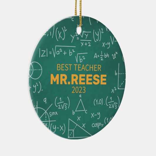 Best Teacher Custom Math Teacher Name Mathematics Keramik Ornament (Rechts)