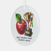 Best Teacher ever add name Ornament Aus Glas (Vorderseite links)