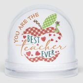 Best Teacher Ever Apple Motifs Appreciation Schneekugeln (Vorderseite)