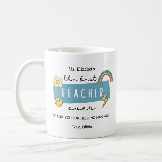 Best Teacher Ever Custom Teacher Appreciation Gift Kaffeetasse (Links)