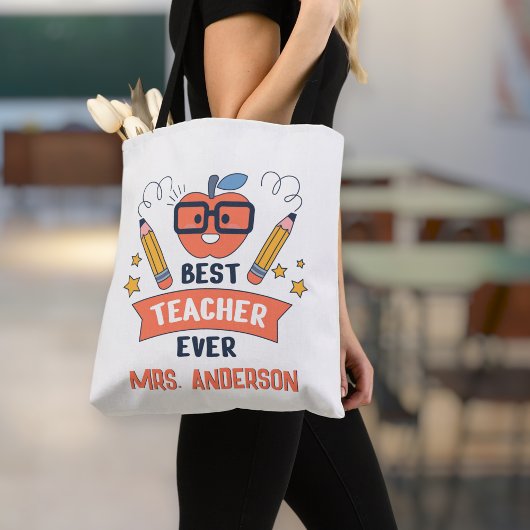 Best teacher ever, Customized Cotton Canvas Tote  Tasche