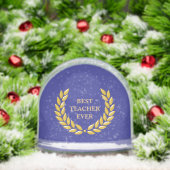 Best Teacher Ever & Laurel Wreath on Deep Blue Schneekugeln (Weihnachten)