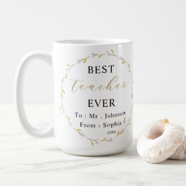 Best Teacher Ever Mug – Custom Name Sip of Thanks  Kaffeetasse