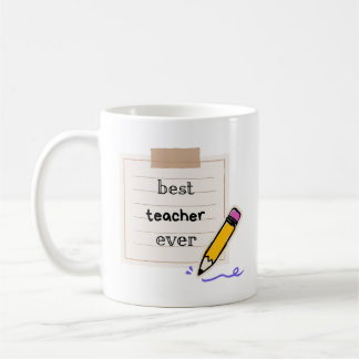 Best Teacher Ever Mug – Cute Pencil Design Gift fo Kaffeetasse