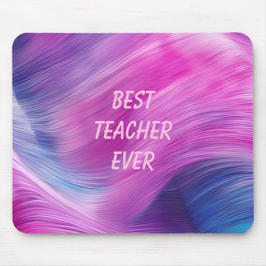 Best Teacher Ever Pastel Swirl Mousepad (Vorne)