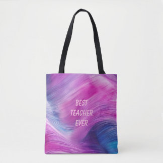 Best Teacher Ever Pastel Swirl Tasche