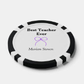 Best Teacher ever purple bow name appreciation gif Pokerchips (Einzeln)