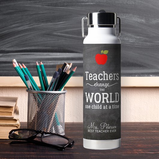 Best teacher ever red apple appreciation trinkflasche