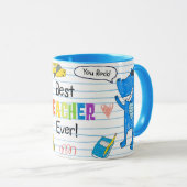 "Best Teacher Ever" Rudy & Rocky Mug Tasse (VorderseiteRechts)