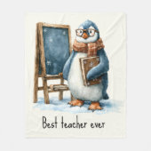 Best Teacher Ever Winter Penguin Design Fleecedecke (Vorderseite)