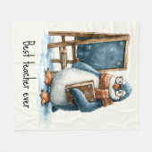 Best Teacher Ever Winter Penguin Design Fleecedecke (Vorderseite (Horizontal))