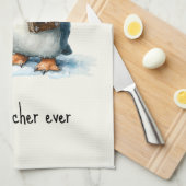 Best Teacher Ever Winter Penguin Design Geschirrtuch (Viertel Falte)