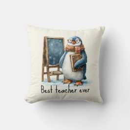 Best Teacher Ever Winter Penguin Design Kissen