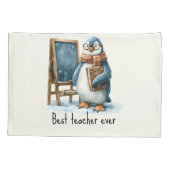 Best Teacher Ever Winter Penguin Design Kissenbezug (Rückseite)