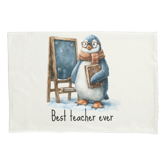 Best Teacher Ever Winter Penguin Design Kissenbezug (Vorderseite)