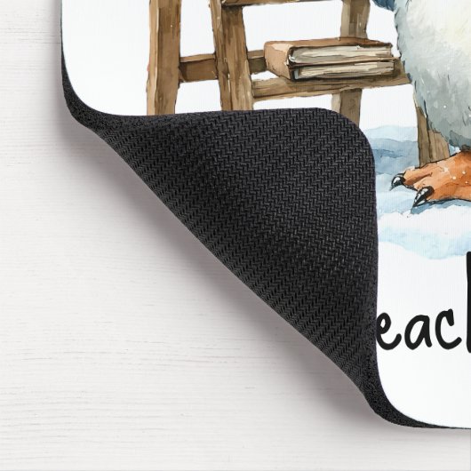 Best Teacher Ever Winter Penguin Design Mousepad (Ecke)