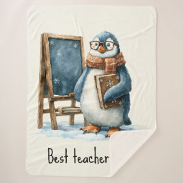 Best Teacher Ever Winter Penguin Design Sherpadecke