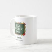 Best Teacher Ever with Chalkboard Frame Kaffeetasse (Vorderseite Links)