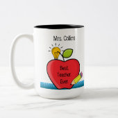 Best.Teacher.Ever. Zitat Apple Personalisiertes Ge Zweifarbige Tasse (Links)