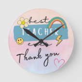 Best Teacher gift Runde Wanduhr (Vorderseite)