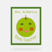 Best Teacher Happy Apple Custom Acrylschild (Vorderseite)