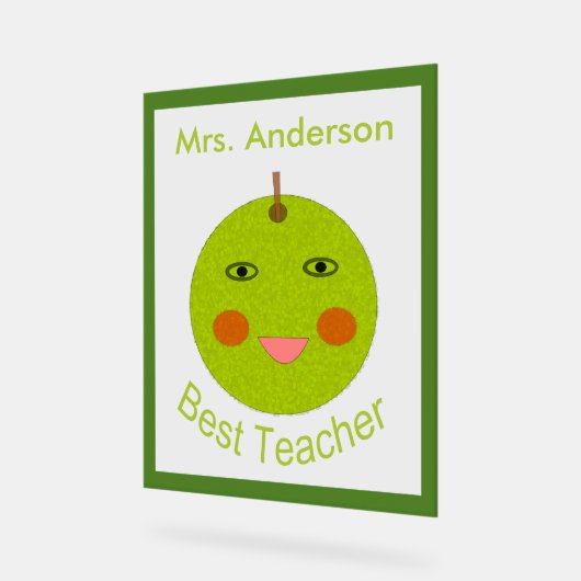 Best Teacher Happy Apple Custom Acrylschild (Winkel)