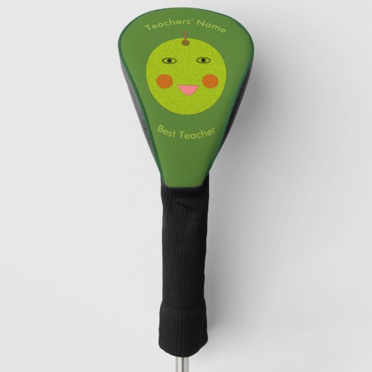 Best Teacher Happy Apple Custom Golf Headcover (Vorderseite)