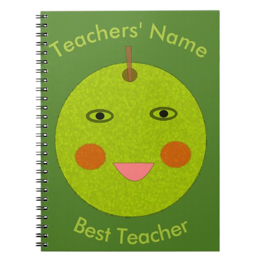 Best Teacher Happy Apple Custom Notebook Notizblock (Vorderseite)