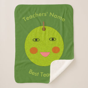 Best Teacher Happy Apple Custom Sherpa Blanket Sherpadecke