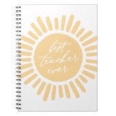 Best Teacher jemals Sunshine Teacher Wertschätzung Notizblock (Vorderseite)