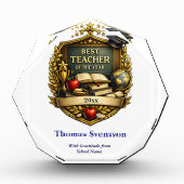 Best Teacher of the Year Award Personalized Fotoblock (Vorderseite)