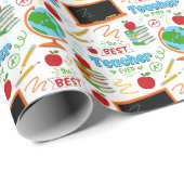 Best Teacher Wrapping Paper Geschenkpapier (Rolleneckpunkt)
