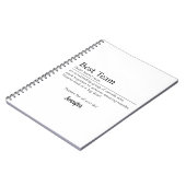 Best Team Corporate Staff Wertschätzung Mitarbeite Notizblock (Linke Seite)