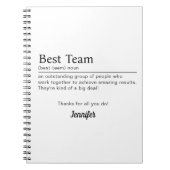 Best Team Corporate Staff Wertschätzung Mitarbeite Notizblock (Vorderseite)