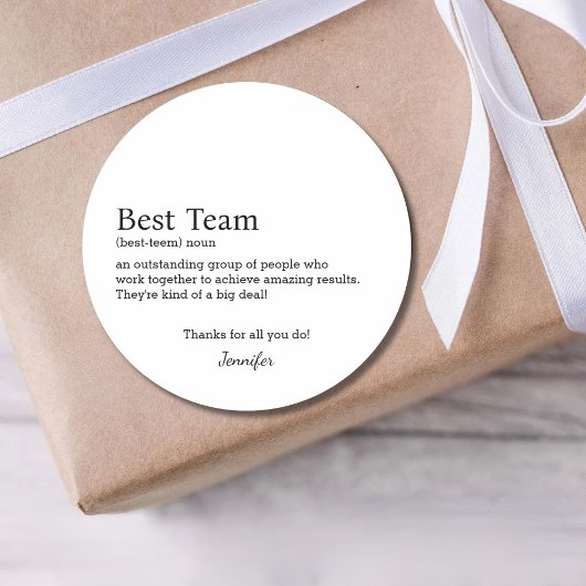 Best Team Corporate Staff Wertschätzung Mitarbeite Runder Aufkleber
