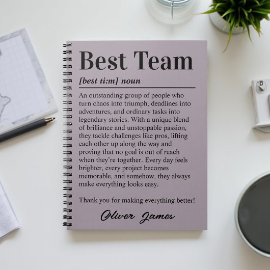 Best Team Definition Custom Employee Appreciation Notizblock
