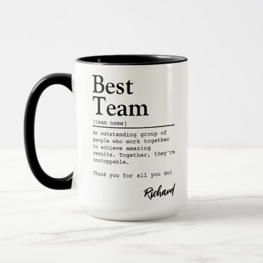 Best Team Definition Custom Employee Appreciation Tasse (Links)