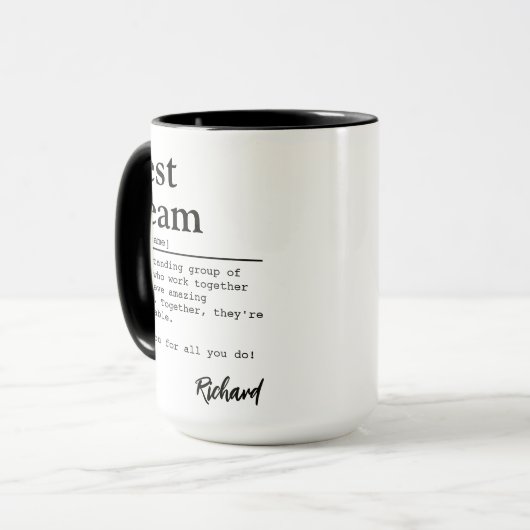 Best Team Definition Custom Employee Appreciation Tasse (Vorderseite Links)