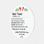 Best Team Definition employee appreciation Custom Ornament Aus Metall (Vorderseite links)