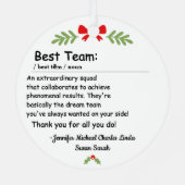Best Team Definition employee appreciation Custom Ornament Aus Metall (Rückseite)