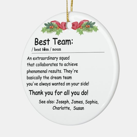 Best Team Definition Mitarbeiterbewertung Custom Keramik Ornament (Links)