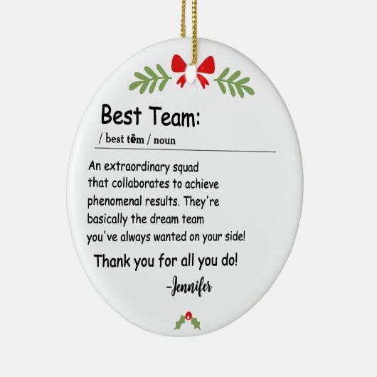 Best Team Definition Mitarbeiterbewertung Custom Keramik Ornament (Rechts)
