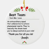 Best Team Definition Mitarbeiterbewertung Custom Keramik Ornament (Hinten)