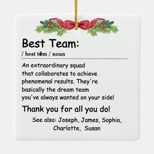 Best Team Definition Mitarbeiterbewertung Custom Keramikornament (Rückseite)