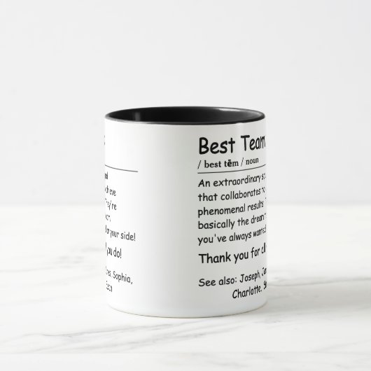 Best Team Definition Mitarbeiterbewertung Custom Tasse (Zentrum)