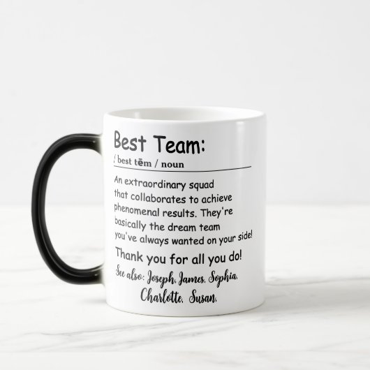 Best Team Definition Mitarbeiterbewertung Custom Verwandlungstasse (Links)
