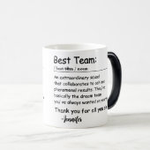 Best Team Definition Mitarbeiterbewertung Custom Verwandlungstasse (VorderseiteRechts)