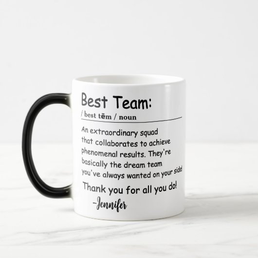 Best Team Definition Mitarbeiterbewertung Custom Verwandlungstasse (Links)