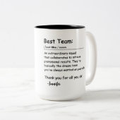Best Team Definition Mitarbeiterbewertung Custom Zweifarbige Tasse (VorderseiteRechts)