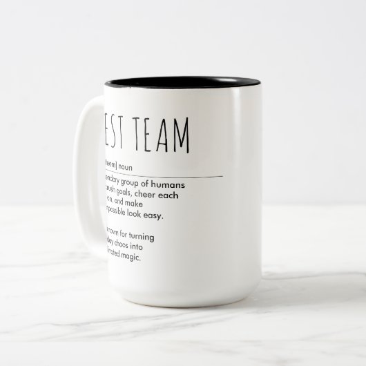 Best Team Individuelle Name & Title-Bewertung Zweifarbige Tasse (Vorderseite Links)
